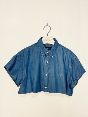 Vintage Polo Ralph Lauren Upcycled Cropped Button Down Shirt